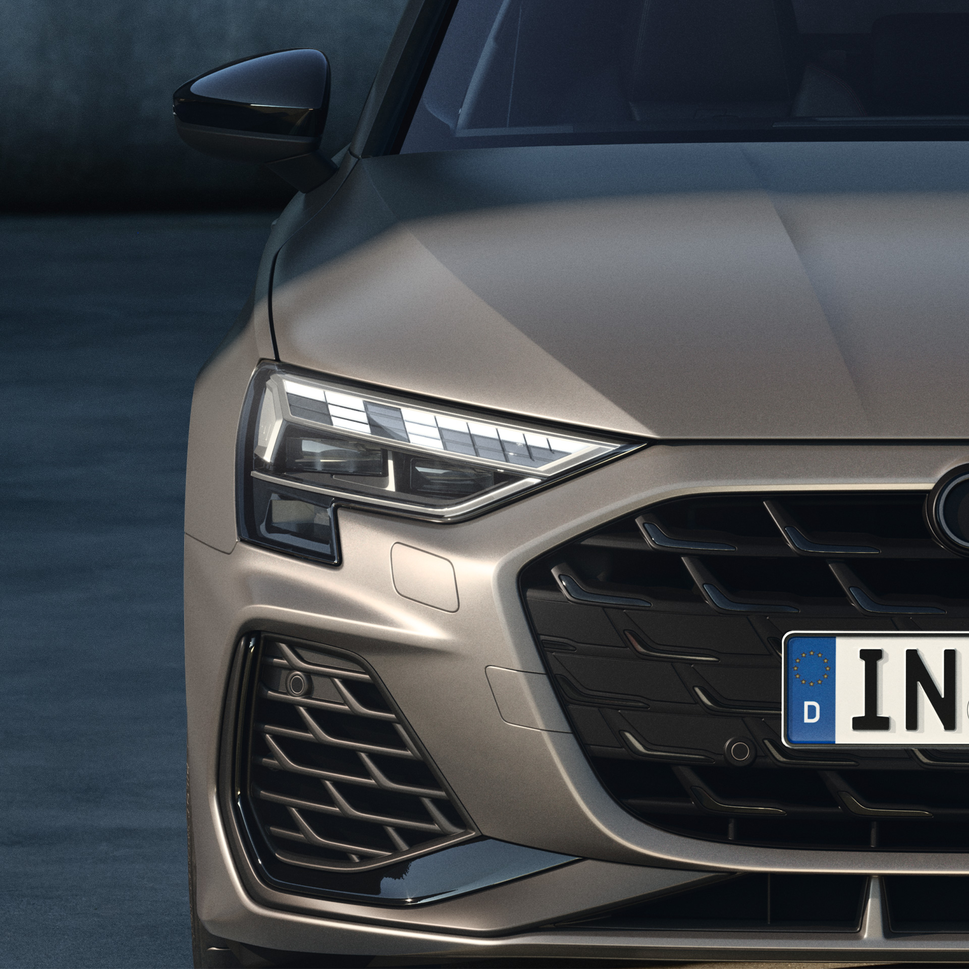 Foto de la iluminación y los faros del Audi S3 Sportback. 