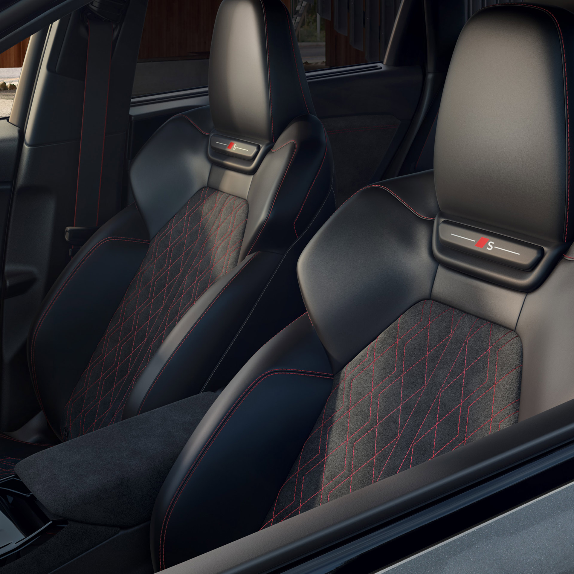 Foto del espacio interior del SUV eléctrico Audi Q6 e-tron. 